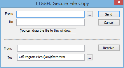 Tera Term　TTSSH: Secure File Copyの画面１